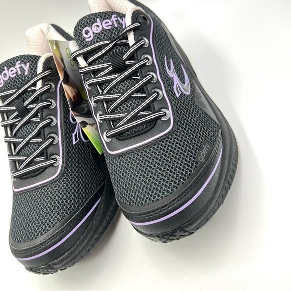 8W 8 W WIDE WIDTH Gravity Defyer Women's Mighty Walk Black‎ Purple Sneakers NEW - Picture 6 of 16